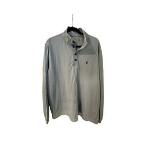 Izod Saltwater 3/4 Pullover Henley Lavender Terry Size Large Men's